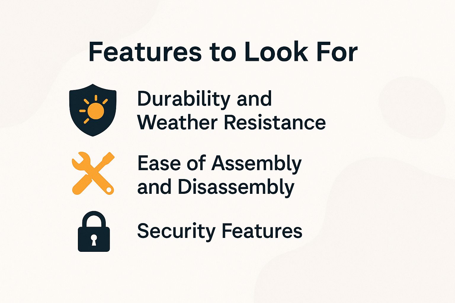 Features to Look For Features to Look For